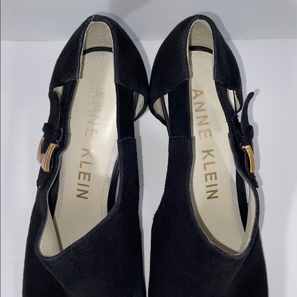 NWOT Suede Peep-Toe Heel w/Gold Accents Sz 9.5 - Picture 10 of 15